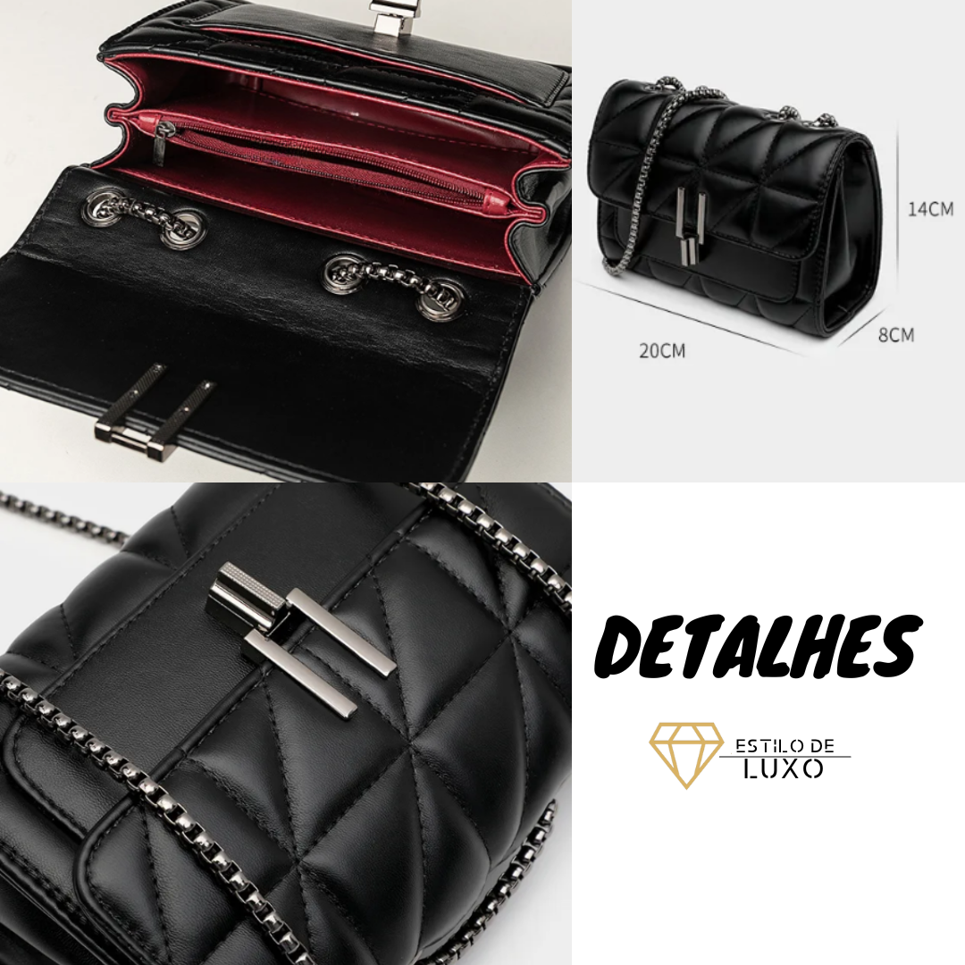 Bolsa Feminina Crossbody Alça de Corrente Ester