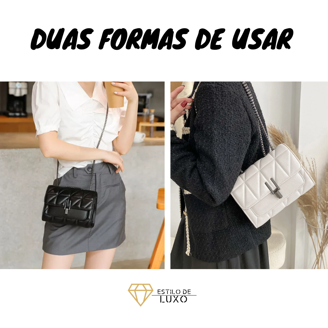 Bolsa Feminina Crossbody Alça de Corrente Ester