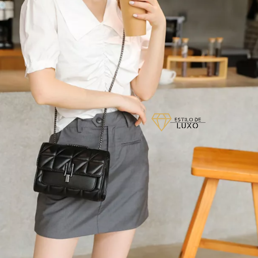 Bolsa Feminina Crossbody Alça de Corrente Ester