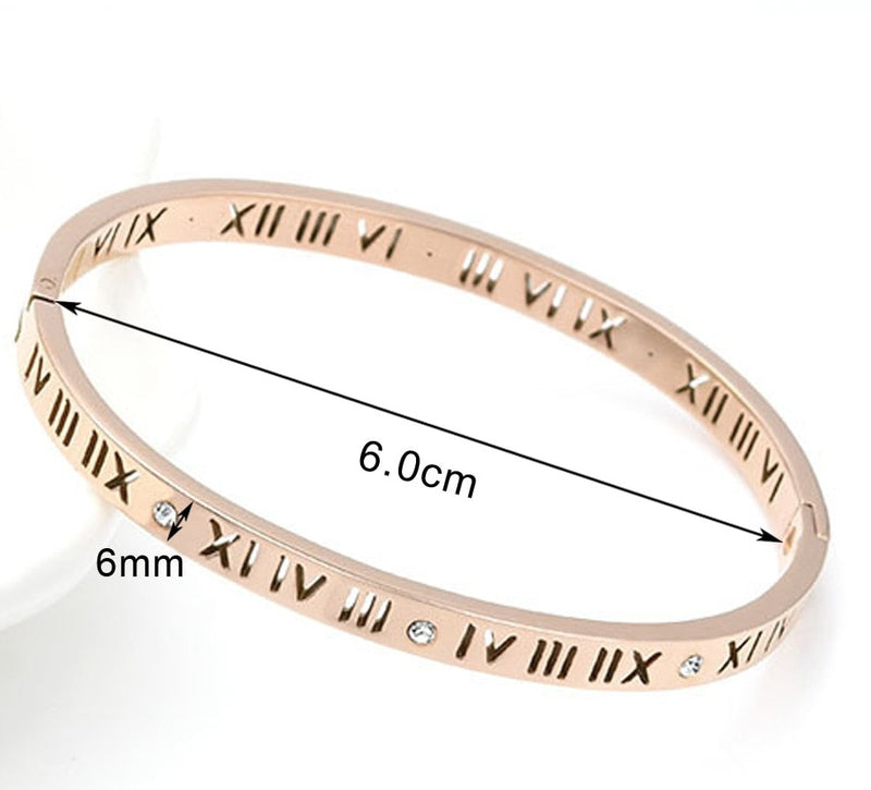 Bracelete Pulseira Feminina Romana Folheada a Ouro 18k