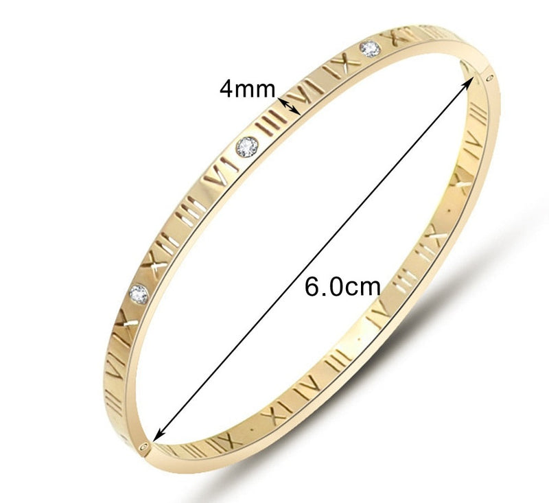 Bracelete Pulseira Feminina Romana Folheada a Ouro 18k