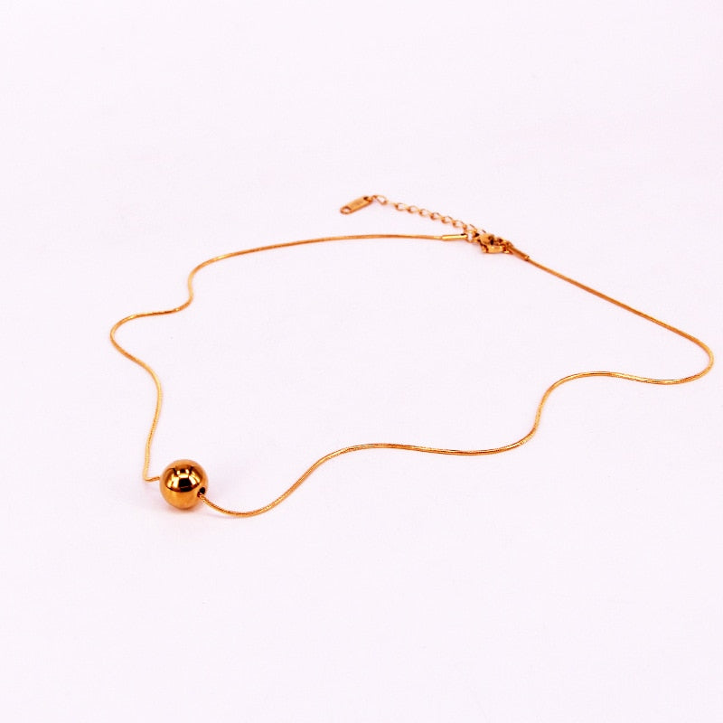 Colar Feminino de Bolinha Eloisa Folheado a Ouro 18k