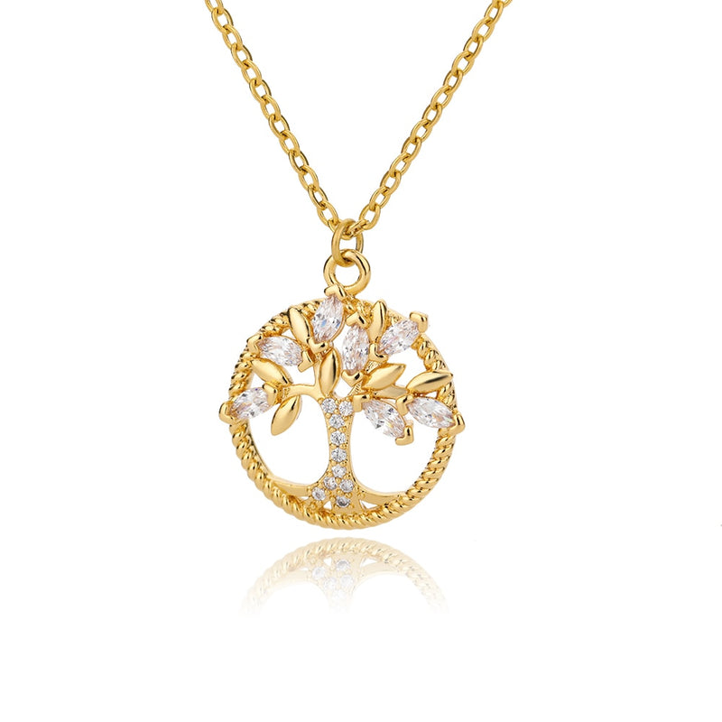 Colar Feminino Árvore da Vida Folheado a Ouro 18k