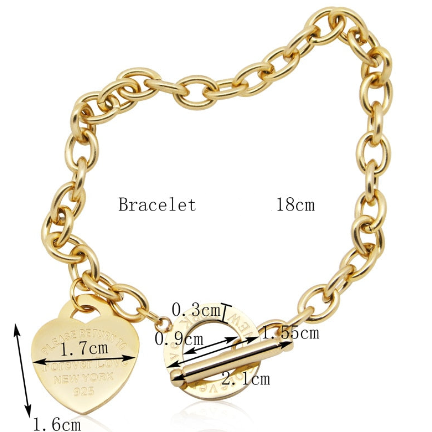 Bracelete Pulseira Feminina Corrente do Amor Folheada a Ouro 18k